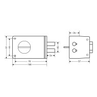 Замок Omega (Омега) накладной цилиндровый ЗН1-8 КМЗ медь 