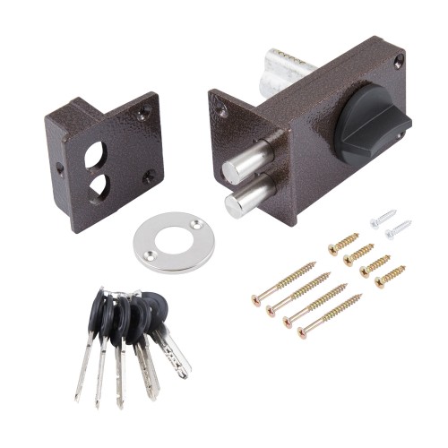 Замок Omega (Омега) накладной цилиндровый ЗН1-8 КМЗ медь 