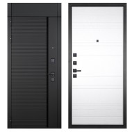 Гранит Пиано Черная с фрамугой, панель 021 Белый матовый 16 мм