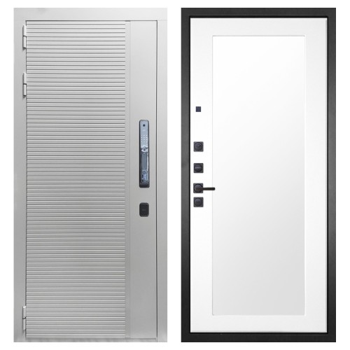 Гранит Пиано Смарт Белая, панель 010 зеркало Белый матовый 16 мм