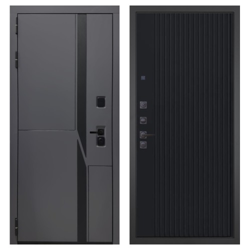 Гранит НаноБлэк лайн, панель 088 Черный кварц с фрезеровкой 10 мм