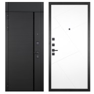 Гранит Пиано Черная с фрамугой, панель 029 Белая 10 мм