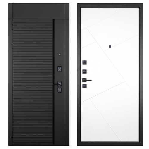 Гранит Пиано Черная с фрамугой, панель 029 Белая 10 мм