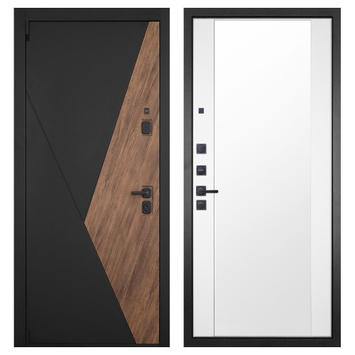 Гранит Геометрия, панель 024 зеркало Макси белый матовый 16 мм