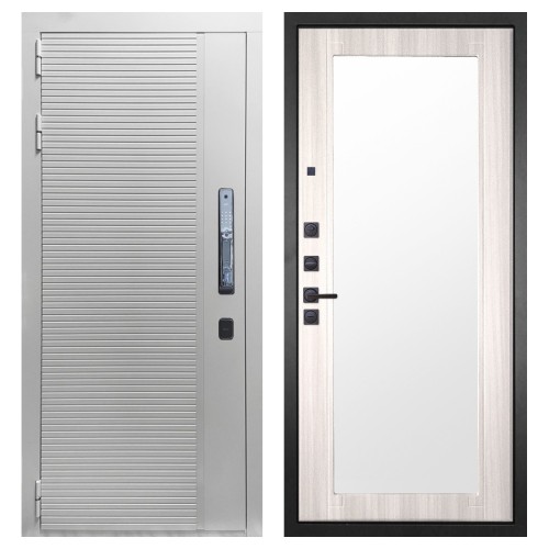 Гранит Пиано Смарт Белая, панель 017 зеркало Сандал светлый 16 мм