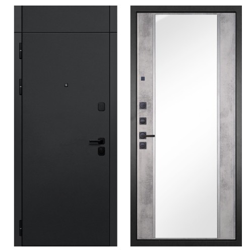 Гранит Горизонт с фрамугой, панель 051 зеркало Бетон светлый 16 мм