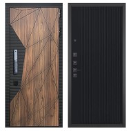 Гранит Континент Смарт, панель 088 Черный кварц с фрезеровкой 10 мм