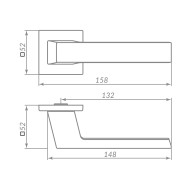 Ручка Punto (Пунто) раздельная K.ARC.Q52.DIPLOMAT GR-23 графит 