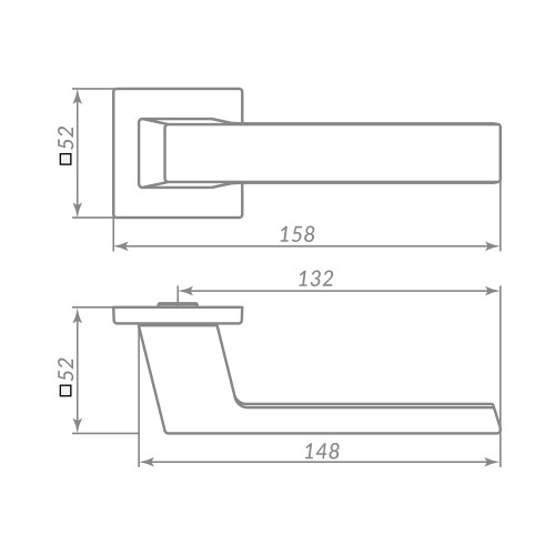 Ручка Punto (Пунто) раздельная K.ARC.Q52.DIPLOMAT GR-23 графит 