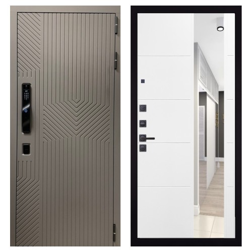 Гранит Смарт Нанорельеф, панель 083 Белый софт зеркало 10 мм