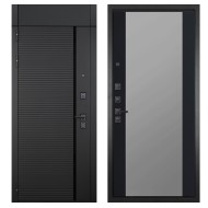 Гранит Пиано Черная с фрамугой, панель 074 зеркало фацет тонированное 16 мм