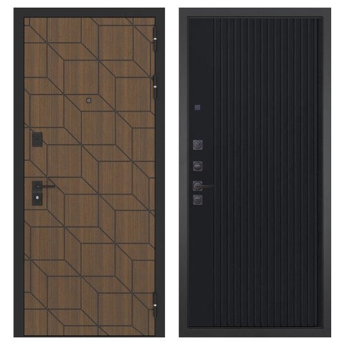 Гранит Плэй, панель 088 Черный кварц с фрезеровкой 10 мм