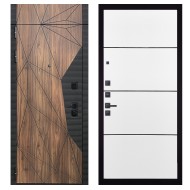 Гранит Континент с фрамугой, панель 079 Белый софт, черный молдинг 12 мм