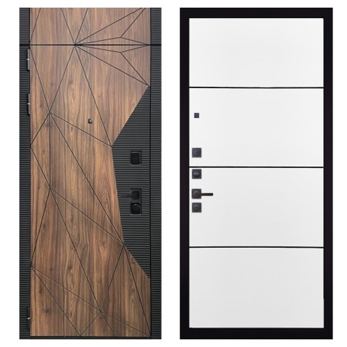 Гранит Континент с фрамугой, панель 079 Белый софт, черный молдинг 12 мм