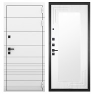 Гранит Роял белая NEW, панель 019 зеркало Белый ясень 16 мм