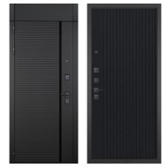 Гранит Пиано Черная с фрамугой, панель 088 Черный кварц с фрезеровкой 10 мм