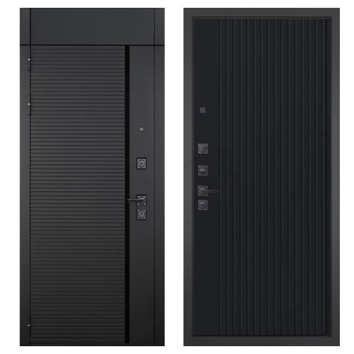 Гранит Пиано Черная с фрамугой, панель 088 Черный кварц с фрезеровкой 10 мм