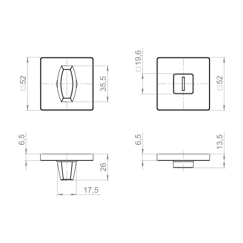 Ручка Fuaro (Фуаро) поворотная BK6.K.ZL52 BL-24 черный 
