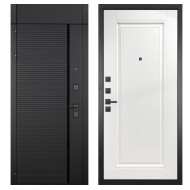 Гранит Пиано Черная с фрамугой, панель 040 одна филенка силк сноу 16 мм