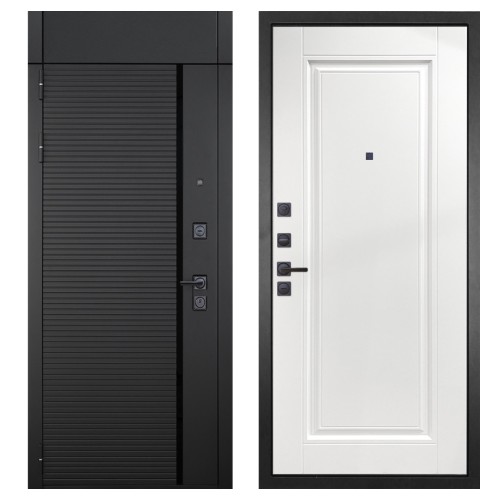 Гранит Пиано Черная с фрамугой, панель 040 одна филенка силк сноу 16 мм