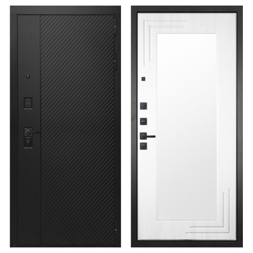 Гранит Симметрия, панель 019 зеркало Белый ясень 16 мм