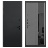 Гранит Горизонт с фрамугой, панель 086 Серый рельеф софт с тонированным зеркало 10 мм