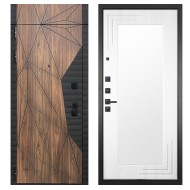 Гранит Континент с фрамугой, панель 019 зеркало Белый ясень 16 мм