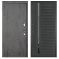 Гранит Дуэт, панель 090 Черный кварц с зеркальной тонированной вставкой 10 мм