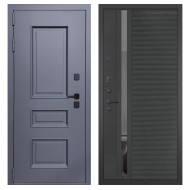 Гранит Сибирь, панель 090 Черный кварц с зеркальной тонированной вставкой 10 мм