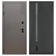 Гранит Нанорельеф, панель 090 Черный кварц с зеркальной тонированной вставкой 10 мм