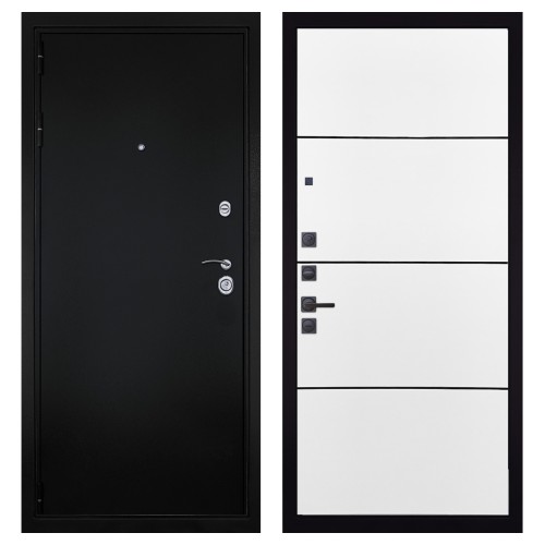 Гранит Ультра 8, панель 079 Белый софт, черный молдинг 12 мм