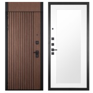 Гранит Шторм с фрамугой, панель 010 зеркало Белый матовый 16 мм