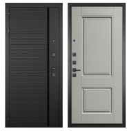 Гранит Пиано Черная, панель 068 Две филенки силк маус 12 мм