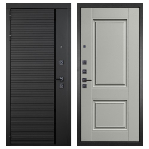 Гранит Пиано Черная, панель 068 Две филенки силк маус 12 мм