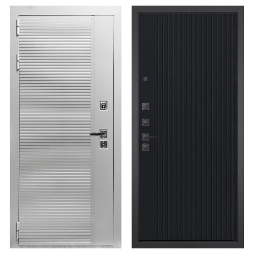 Гранит Пиано Белая, панель 088 Черный кварц с фрезеровкой 10 мм