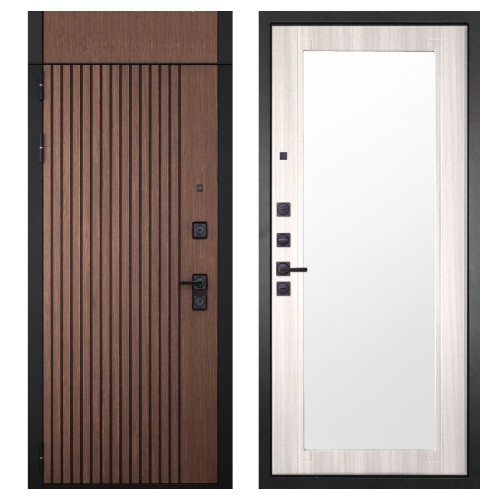 Гранит Шторм с фрамугой, панель 017 зеркало Сандал светлый 16 мм