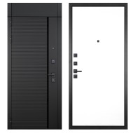 Гранит Пиано Черная с фрамугой, панель 003 Белый 6 мм