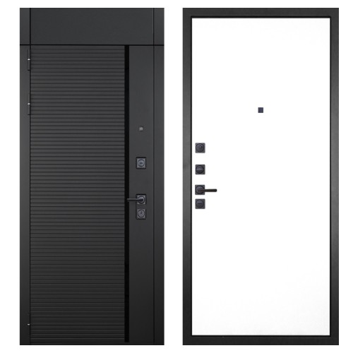 Гранит Пиано Черная с фрамугой, панель 003 Белый 6 мм