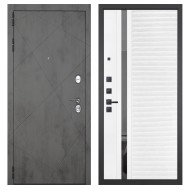 Гранит Дуэт, панель 089 Белый софт с зеркальной тонированной вставкой 10 мм