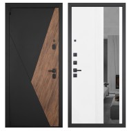 Гранит Геометрия, панель 085 Белый рельеф софт с тонированным зеркало 10 мм