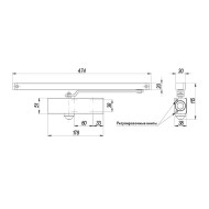 Доводчик Armadillo (Армадилло) дверной со скользящей тягой DCSLIDER85 BL (черный) 