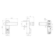 Ручка Fuaro (Фуаро) накладная AP.H-136 для узкопрофильных дверей с фиксацией ключом (для моделей 1700В и 1700С) 