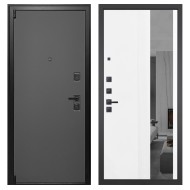 Гранит Лайт Графит, панель 085 Белый рельеф софт с тонированным зеркало 10 мм