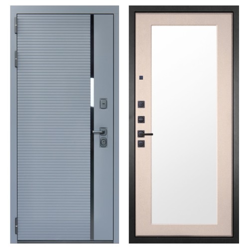 Гранит Пиано Серая, панель 014 зеркало Капучино 16 мм