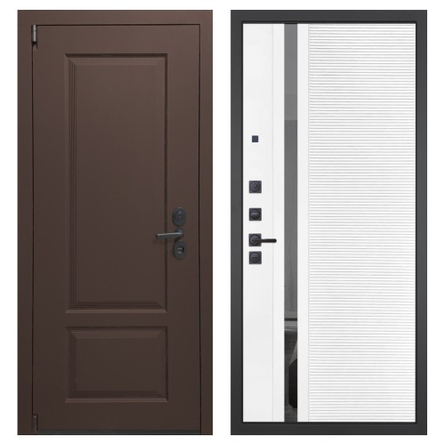 Гранит М3 new, панель 089 Белый софт с зеркальной тонированной вставкой 10 мм