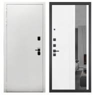 Гранит Вайт, панель 085 Белый рельеф софт с тонированным зеркало 10 мм