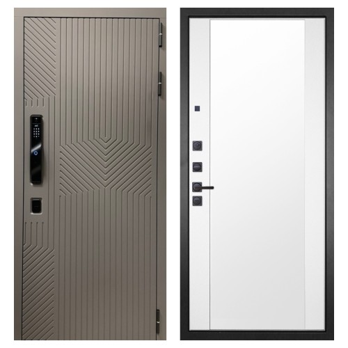 Гранит Смарт Нанорельеф, панель 024 зеркало Макси белый матовый 16 мм