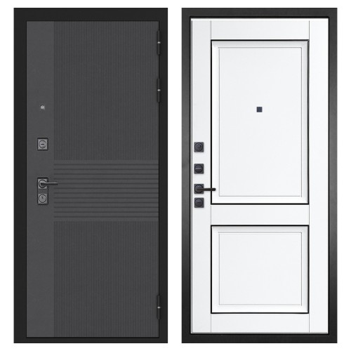 Гранит Гранж, панель 070 Две филенки с молдингом белый матовый 12 мм