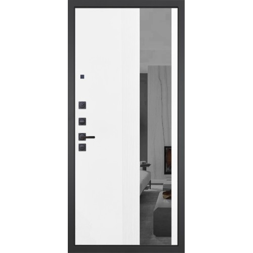 Гранит Эксклюзив, панель 085 Белый рельеф софт с тонированным зеркало 10 мм