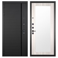 Гранит Пиано Черная, панель 017 зеркало Сандал светлый 16 мм